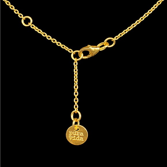 Pura Vida Gold Tone Evil Eye Necklace Turquoise Color Center Minimalist - Picture 3 of 3